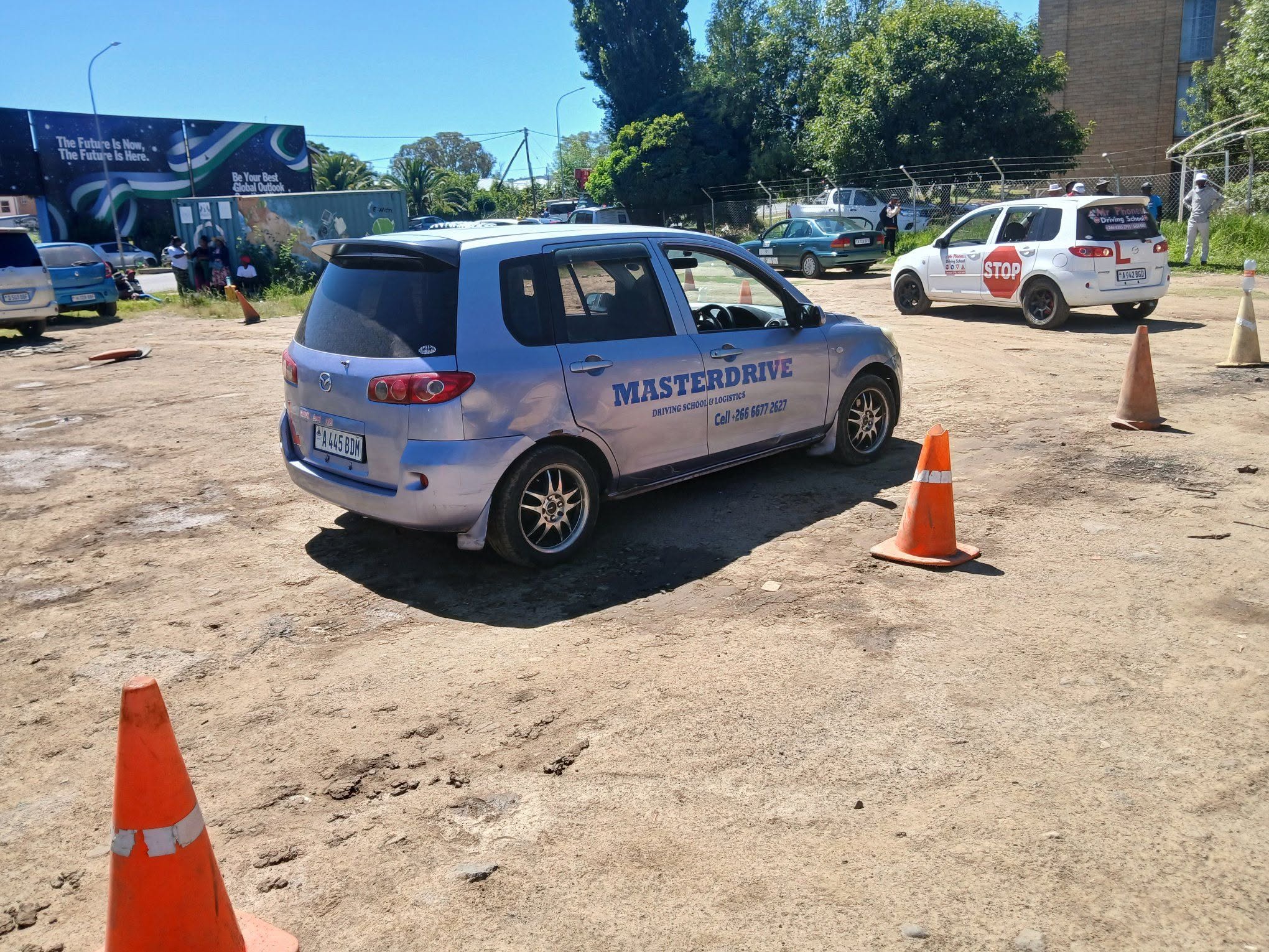 Master Drive learner practising cone manoeuvres during a driving lesson